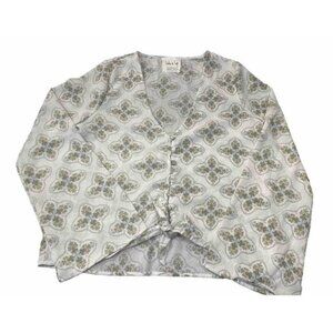 Sadie & Sage Size‎ Medium front tie BOHO 100% Poly Top Print